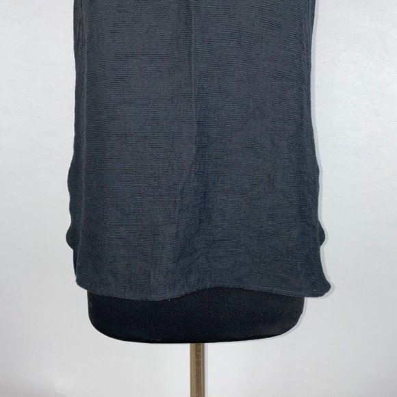 Nic + Zoe XS Black Textured Front Partial Back Zip Tank Top Hi-Lo Slit Sides - Picture 6 of 12